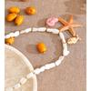 Yhpup Stainless Steel Handmade Jewelry Ocean Series Natural Shell Chain Starfish Seahorse Fish Drop Charm Summer Necklace