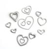 Fashion Stainless Steel Cut Out Heart Pendant Fashion Trendy Cool Punk Hip Hop Stylish Matching DIY Ornament Accessories