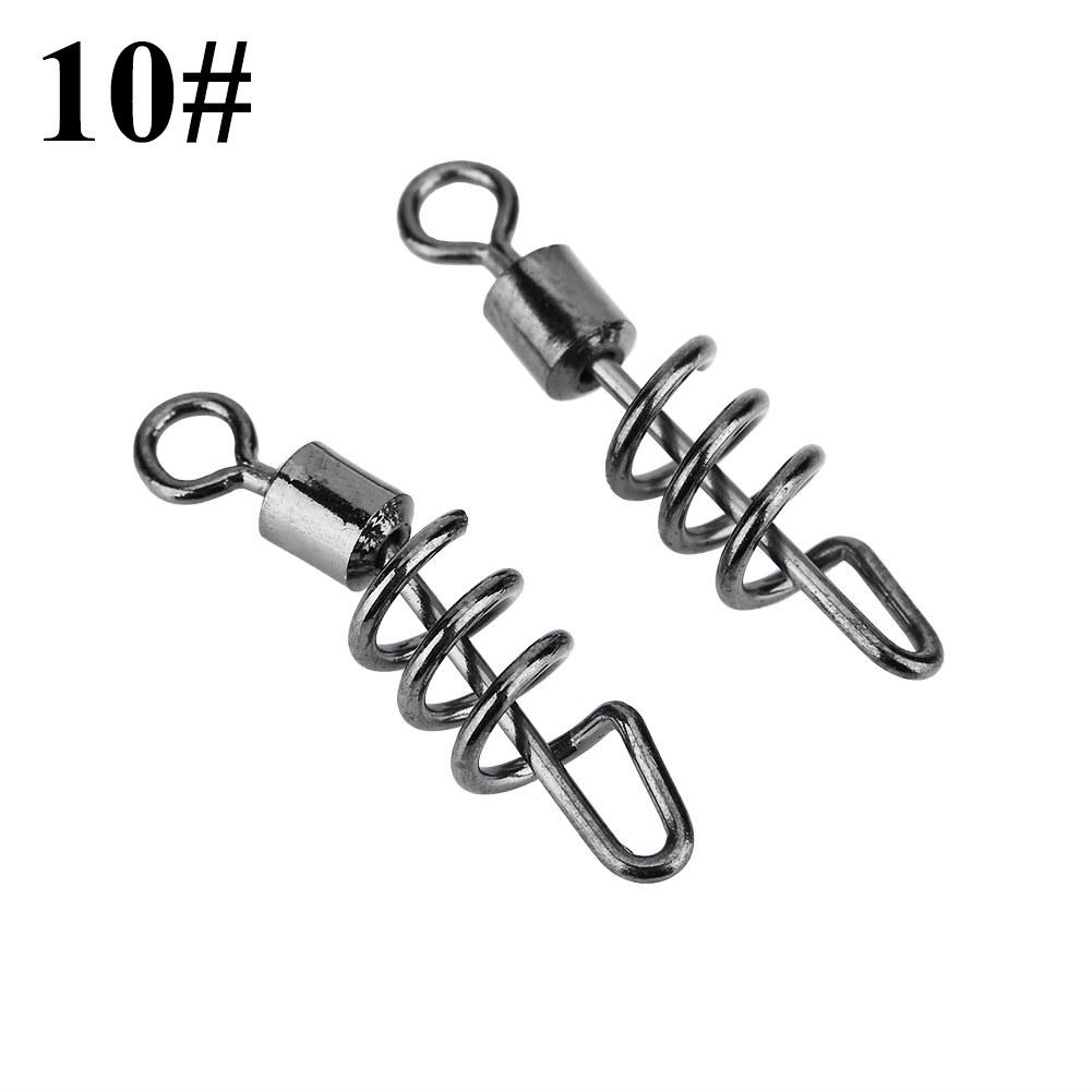 50Pcs Stainless Steel Rolling Barrel Swivels with Screwed Snap Fishing Bait Hook Connector(10#)
