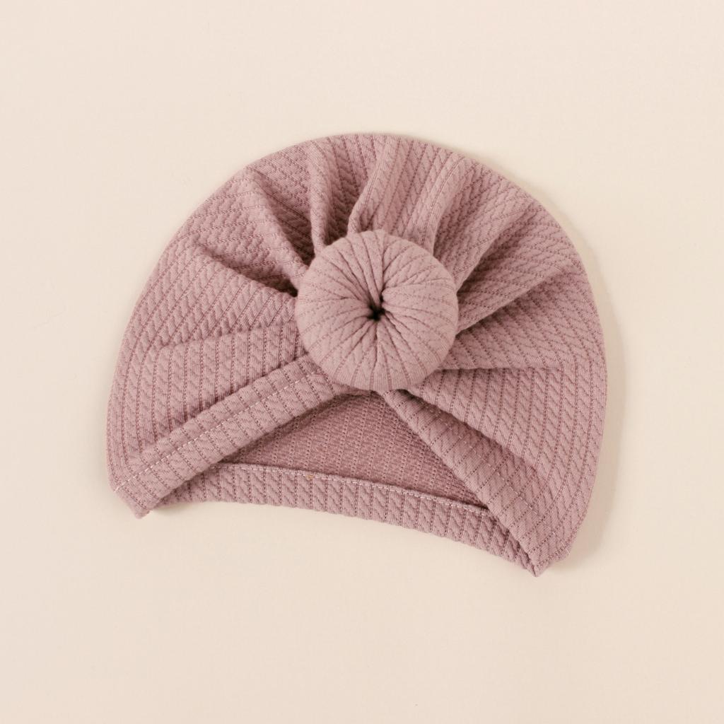 Hair Accessory Girl Warmth Hat Spring Autumn Waffle Crochet Knit Donut Beanie For Baby Infant Solid Color Turban Kid Fashion