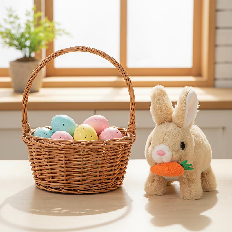1Pcs Electronic Plush Bunny Toy Interactive Simulated Rabbit Doll Non-Toxic Soft Material for Kids Easter Birthday Party Favor