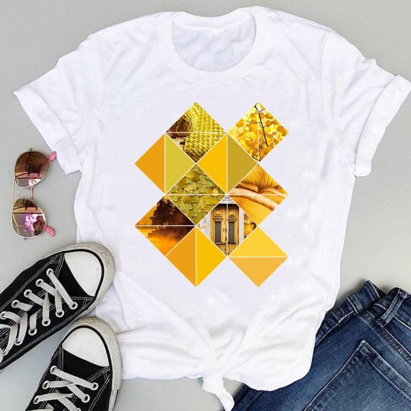 Watercolor Lovely Striped 90s Summer Fashion Women Print Tee Top Tshirt Short Sleeve Lady Female Clothing Casual Graphic T-shirt