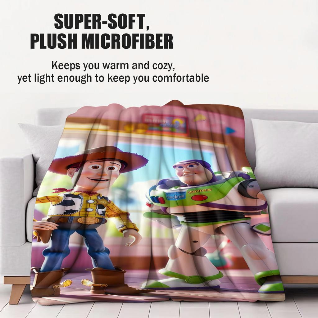 Toy Story Buzz Lightyear Small Cover Blanket Soft Comfortable All Season Skin Friendly Bed Dorm Sofa Office Car Camping Nap Gift