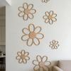 7PCS Wood Wall Hanging Decoration Boho Hollow Flower Ornament New Wall Art  For Bedroom