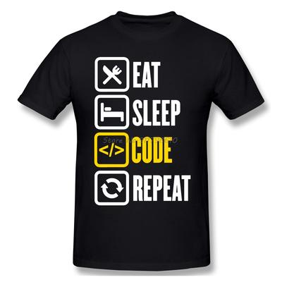 Manger Dormir Coder Répéter T-shirt Drôle Homme Coton Manches Courtes T-shirt Personnalisé T-shirts Oversize Drôle Streetwear Harajuku