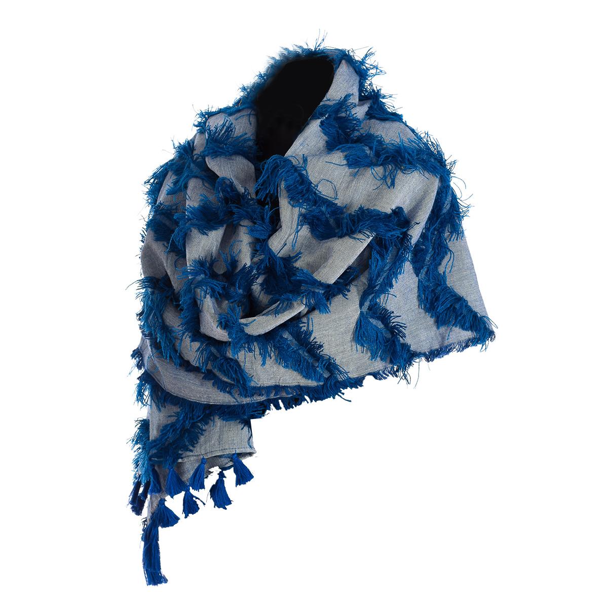 

Шарф с кисточками и мягкой фактурной бахромой 9071 женский.