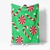 TU Candy Cane Throw Blanket Christmas Holiday Festive Cozy Soft Warm Decorative Bedspread Gift Home Decor