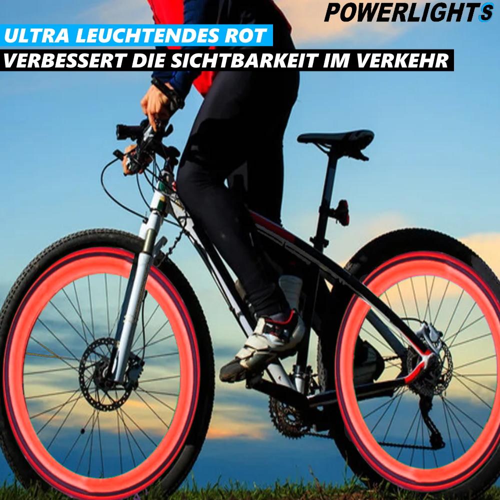 POWERLIGHTS LED Světlo do drátů jízdního kola Osvětlení Světlo na kolo Světlo na ráfek [Sada 2 kusů]