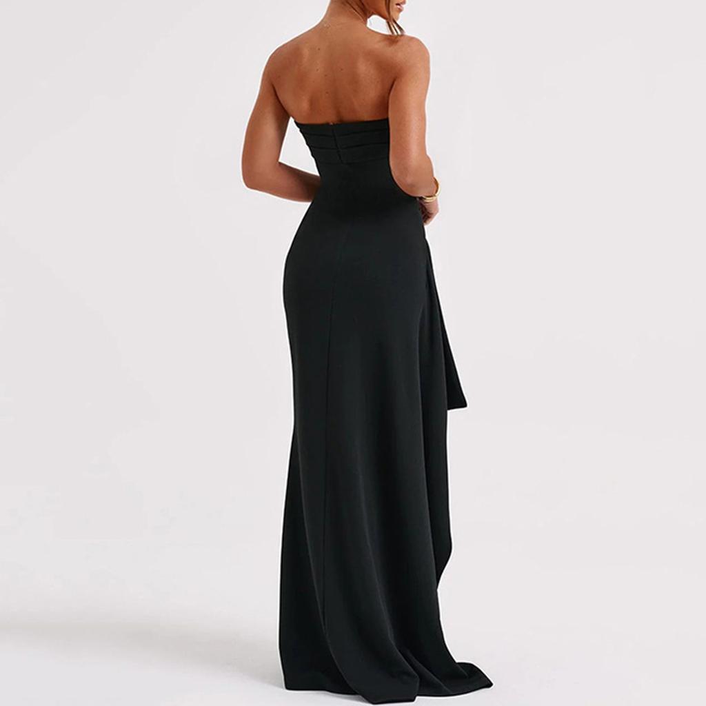 Women's fashionable off-the-shoulder strapless dress