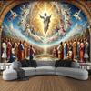 Jesus Christ Tapestry Wall Hanging Religious Ascension Art With Angels Clouds Wall Decor For Living Room Bedroom Home Textile