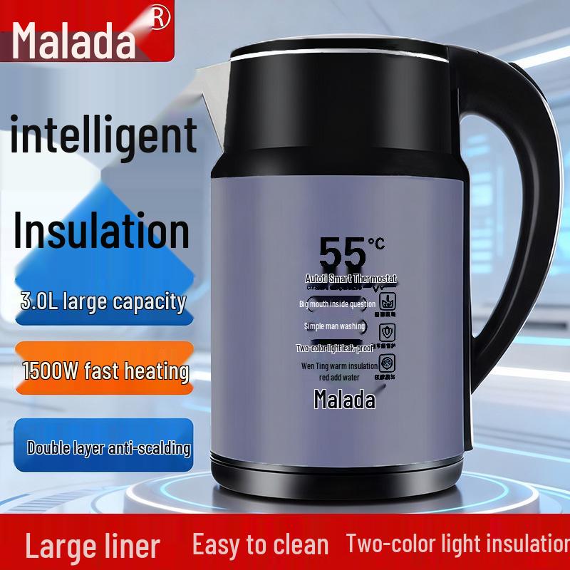 Wanlida Stainless Steel Electric Kettle - Keep Warm Function, Household Appliance