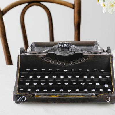 1 szt. Ręczna Maszyna do Pisania Drukarka Rzemiosło Model Żelazo Kute Vintage Dekoracje Retro Figurka na Biurko Biuro Dom Bar Kawiarnia Gabinet