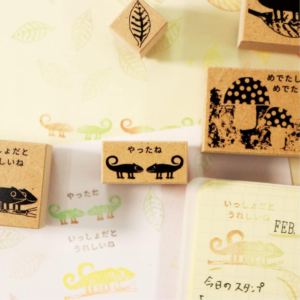 Sanbi Rubber Japanese Language Own Brown Stamp, Time, "My Color" KKG-LLC03,