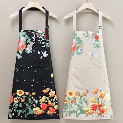 Work Clothes Waterproof Kitchen Apron Oil-proof Fashion Drawing Aprons Adjustable Polyester Fiber Cooking Apron Restaurant