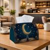 1pc Celestial Magic Tissue Box - Multi-functional Napkin Dispenser, Two Sizes Available Made of Durable Polyester, Decorated with Feline Cat Crescent