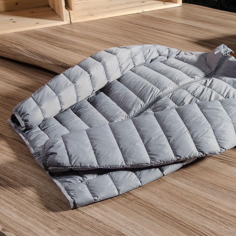 Men's Lightweight Stand-Up Collar Down Cotton Jacket - Solid Color, Warm, Versatile, Casual Winter Wear