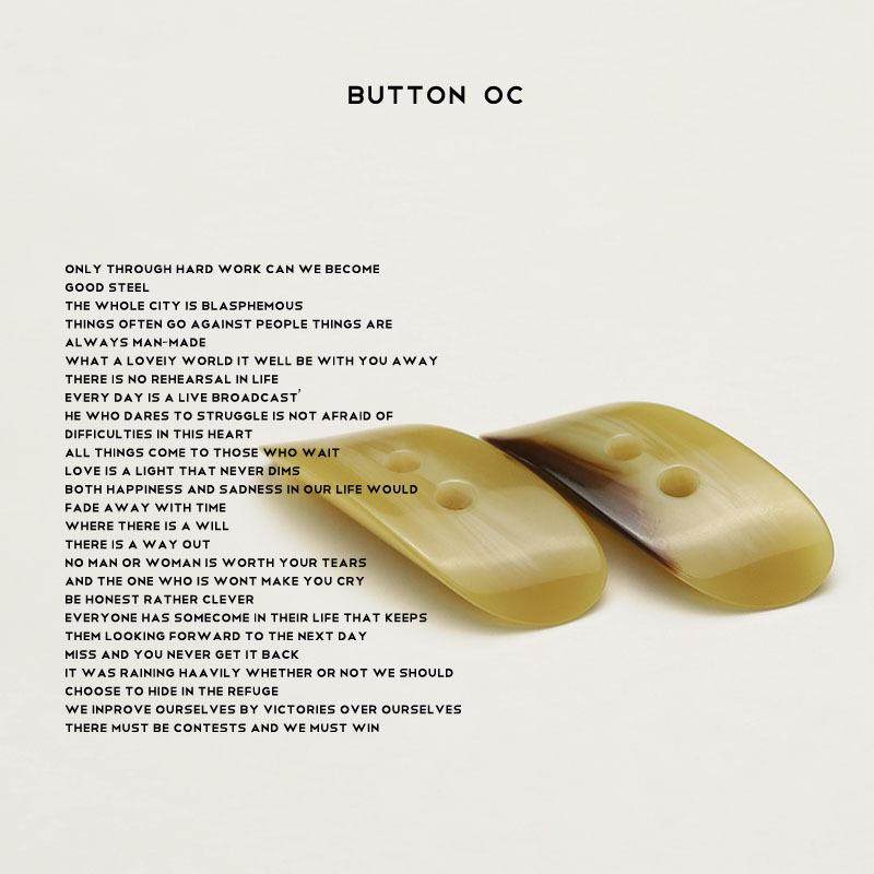 Bamboo Slice Resin Button Two-Hole Double-Sided Nylon Coat Rope Button Two-Eye Down Jacket Decorative Button