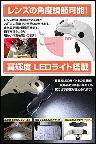 PhoenixLoupe Lightweight Eyeglass Magnifying Glass [1x, 1.5x, 2x, 2.5x, and 3.5x Magnification] with 5 Lenses, LED Light, Lens Maintenance Cloth, and