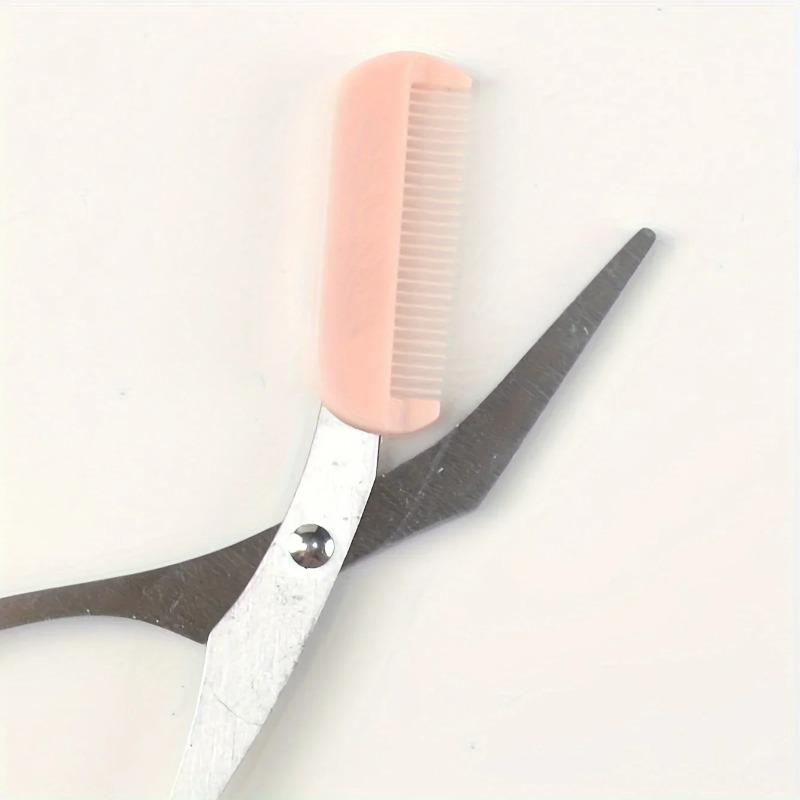 1pcs Eyebrow Trimming Scissors with Built-in Comb - Stainless Steel, Precise Grooming Tool, Creating Perfect Eyebrows