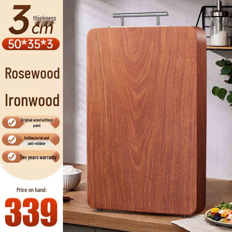 Premium Anti-Mildew Rosewood Cutting Board - Solid Wood Kitchen Worktop