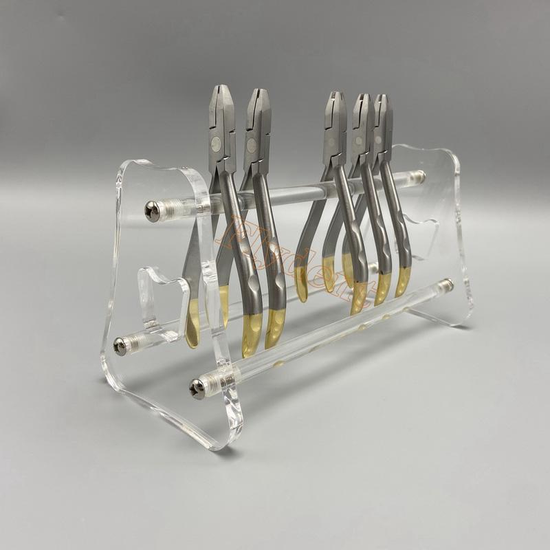 1 Set Dental-Kieferorthopädie-Zangenregal Organizer Acryl-Ständer Halter Pinzetten-Rack Klare Zahnmedizinische Werkzeuge