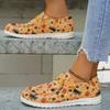 Plus Size Women's Vulcanize Shoes Spring and Autumn Casual Halloween Pumpkin Print Canvas Shoes Fashion Flat Shoes Zapatos Mujer