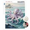 DIY Framed Pearl Painting Kit Ocean Octopus Pattern Sparkling Bead Canvas Art for Living Room Decoration Wall Decor Handcraft Home Display