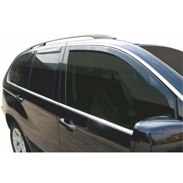 Déflecteurs d'air - J&amp;J AUTOMOTIVE - Heko - Fumé - Pour BMW X5 E53 2000-2006 - Installation facile