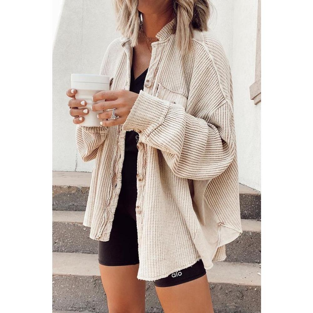 Autumn Women Patchwork Coat Casual Lapel Pocket Irregular Shirt Jacket Fashion New