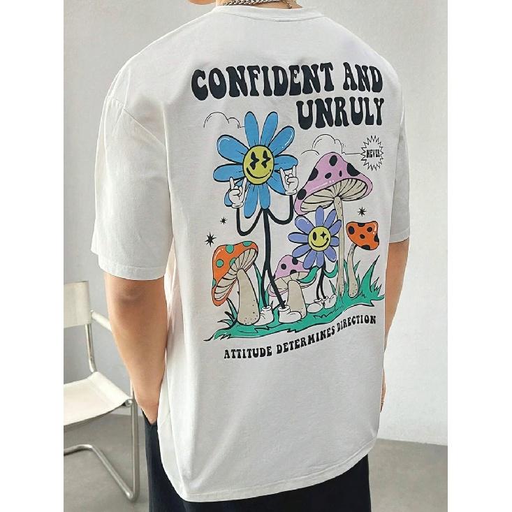 Confident And Unruly Attitude Determines Direction Men T Shirt Loose Summer Breathable Short Sleeve