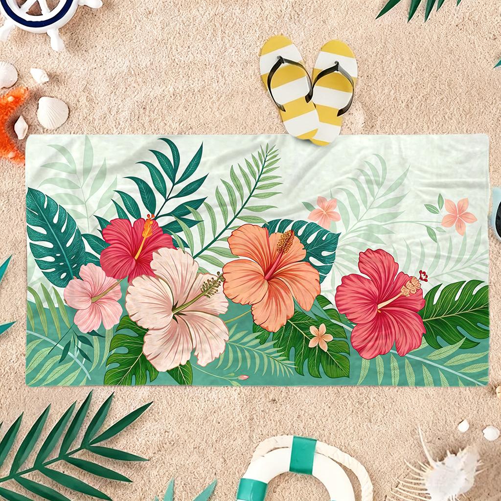 1 Stück Florales Design Thema Lebendige Vitalität Strandtuch Super Saugfähig Geeignet für Strandurlaub Pool Sommergeschenk für Freunde