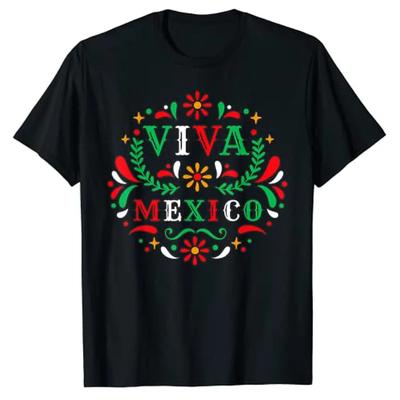 Viva Mexico Mexican Independence DayI Love Mexico TShirt Printed Tee Tops Sayings Quote Flower Print Clothes Patriotic Outfit