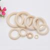 40Pcs Natural Wood Rings for Craft, Pendant Connectors Wood Rings Circles for Craft, Jewelry Making, 8 Size 15-50mm