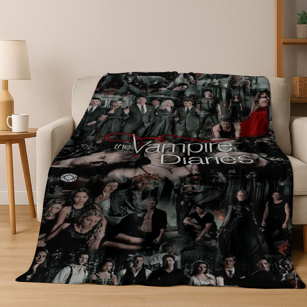 26 Stil The Vampire Diaries Damon Salvatore Flanelldecke, Warme und Gemütliche Weiche Überwurfdecke für Zuhause Schlafzimmer Bett Sofa Abdeckung