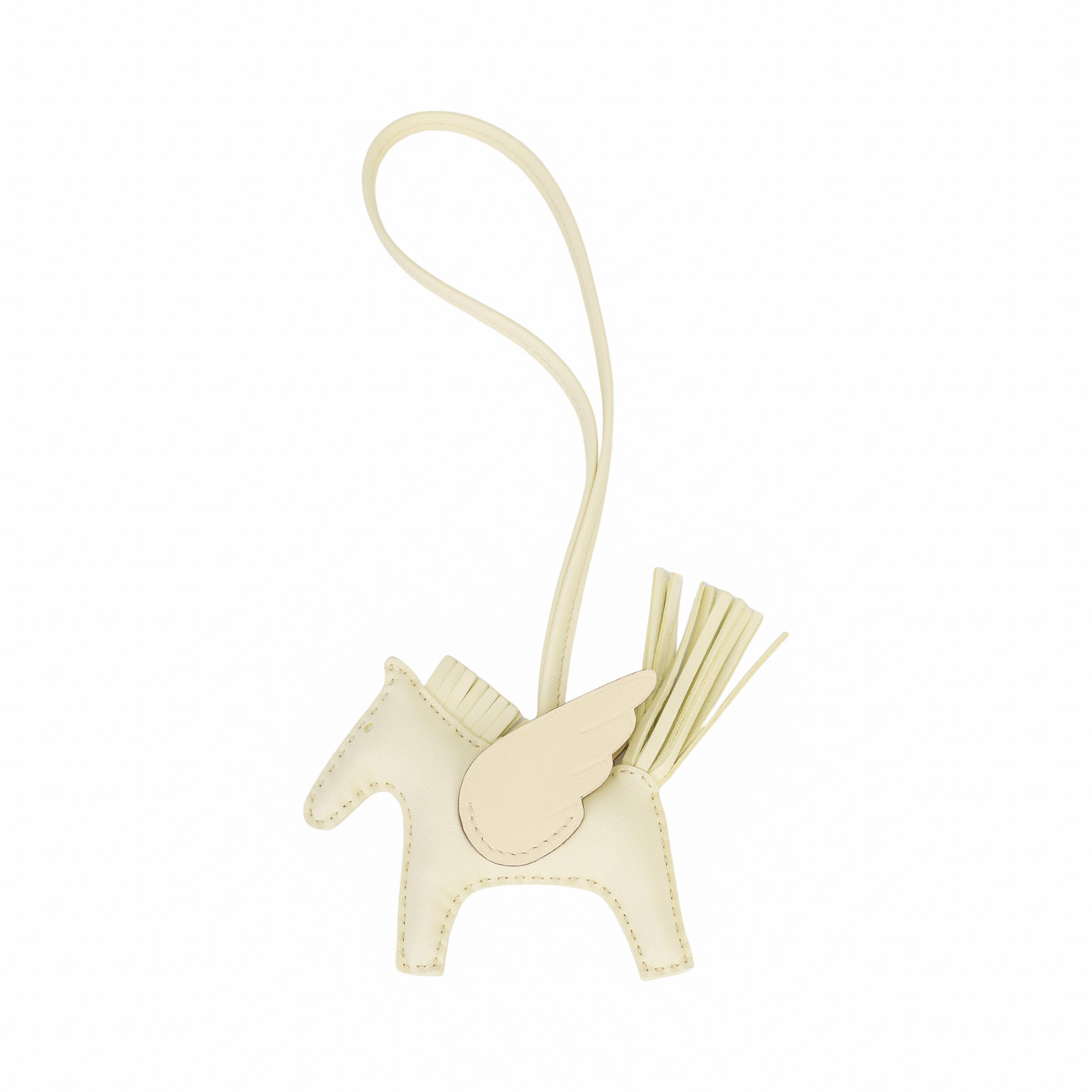 

Новый брелок для сумки HERMES Rodeo Milo из ягнячьей кожи с телячьей кожей Swift, аксессуар для сумки, унисекс, мильтонский желтый H083010CACI 9.7*1.0*7.9CM