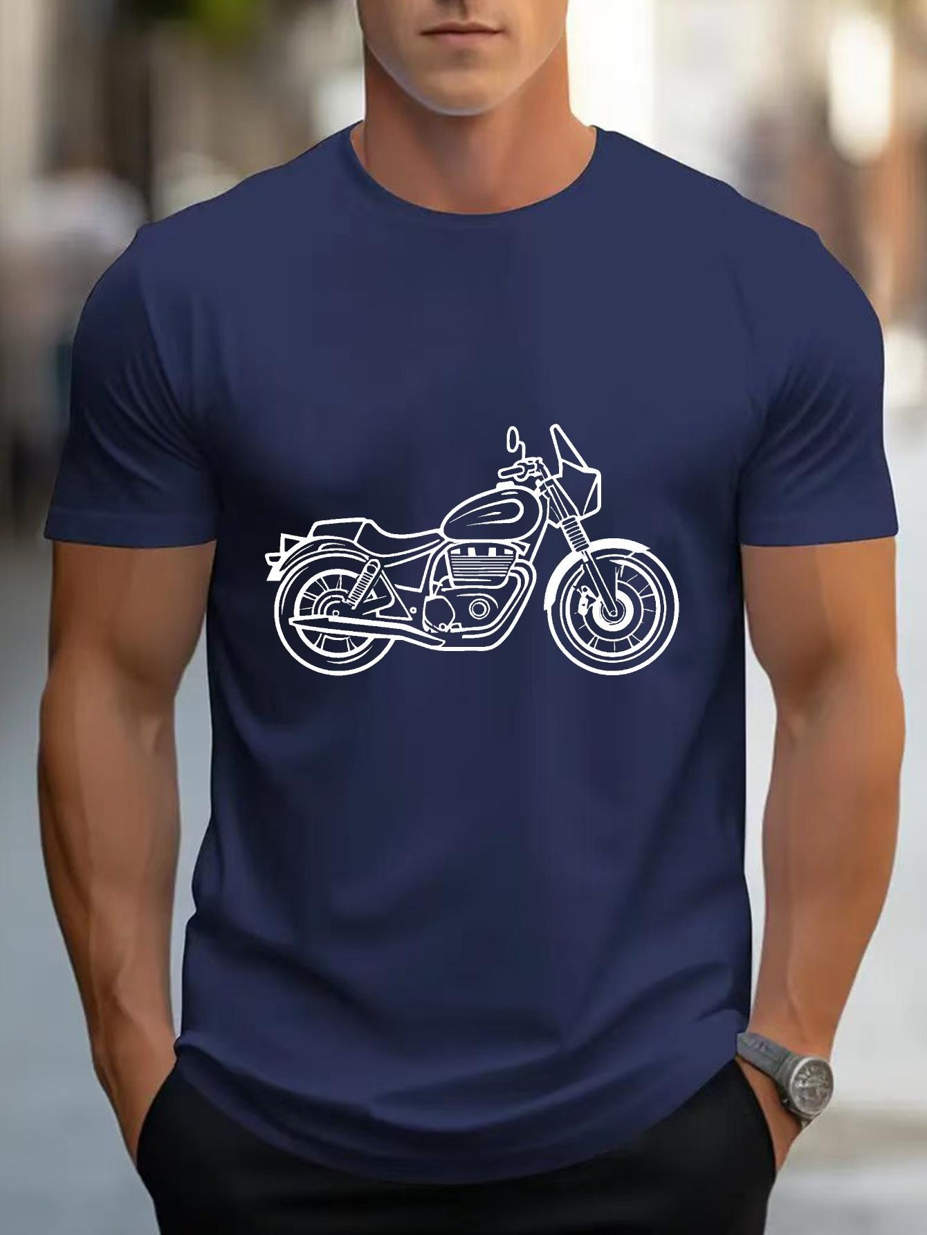 623102 Cotton Blend T-shirt - Motorcycle Graphic Print M