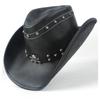 100% Leder Herren Western Cowboy Hut für Gentleman Dad Jazz Sombrero Hombre Caps Größe 58-59CM 36 Stil