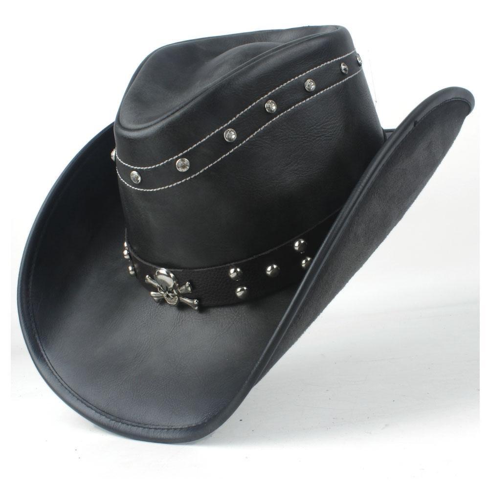 Pălărie de cowboy occidentală 100% din piele pentru bărbați, pentru gentleman, tată, Jazz, Sombrero Hombre, mărimea 58-59CM, stil 36