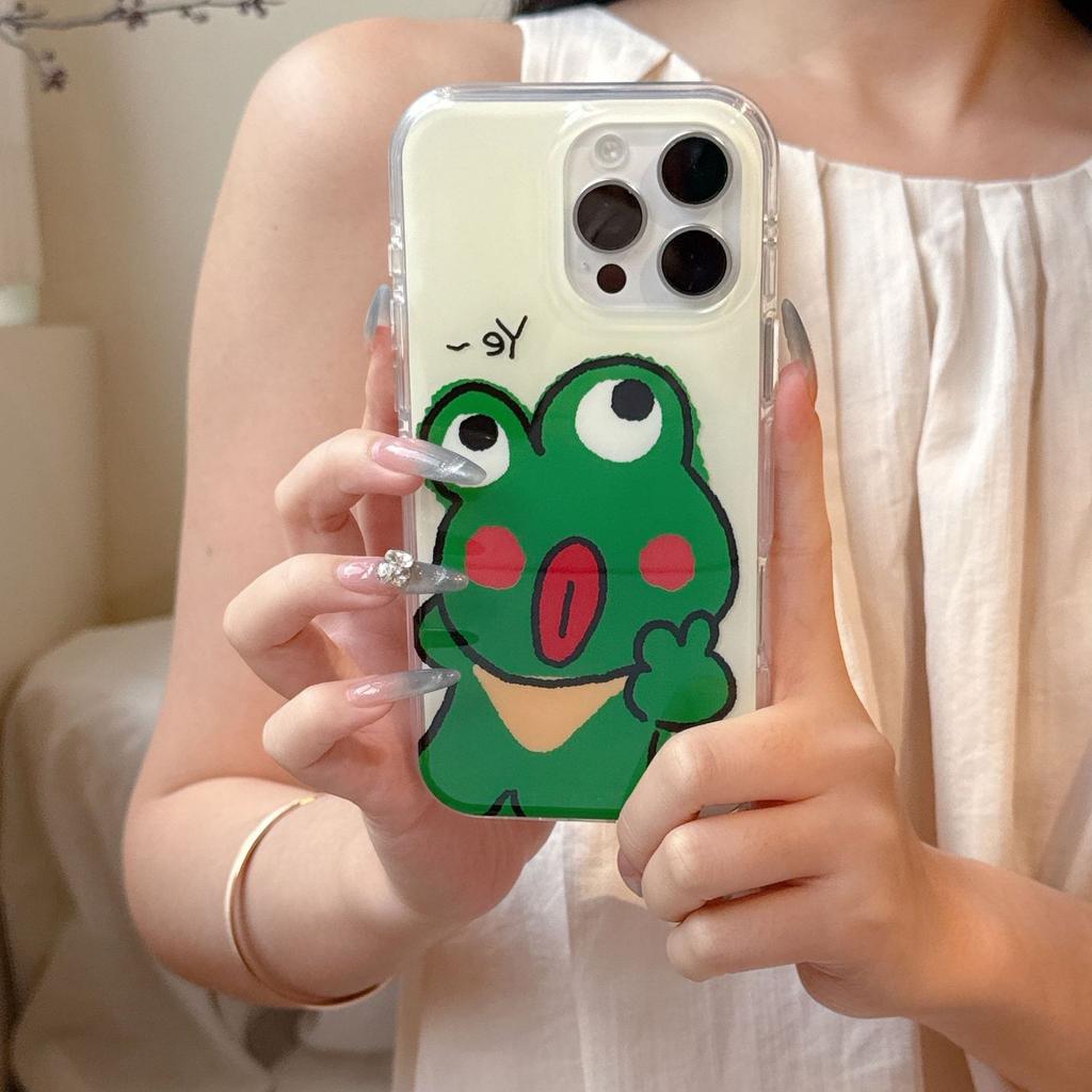 Süßer Bier Frosch ist geeignet für Apple 16 Handyhülle iPhone17Pro max neu 15/14 runde Kante IMD.