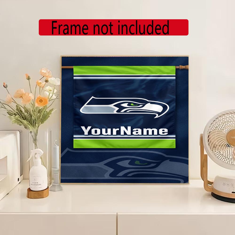 Seattle Seahawks Personalized Text Diamond Painting Round Diamond Mosaic Rhinestones Diamond Embroidery Craft Kit Wall Decor Without Frame