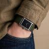 CILOA Leather Water Resistant Square Analog Men's Watch Simple, Classic, Strap, (Everyday Use), Case.
