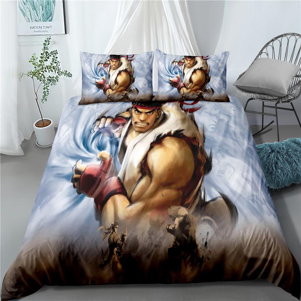 3D Digital Printing Quilt Set Three-Piece Game Cartoon