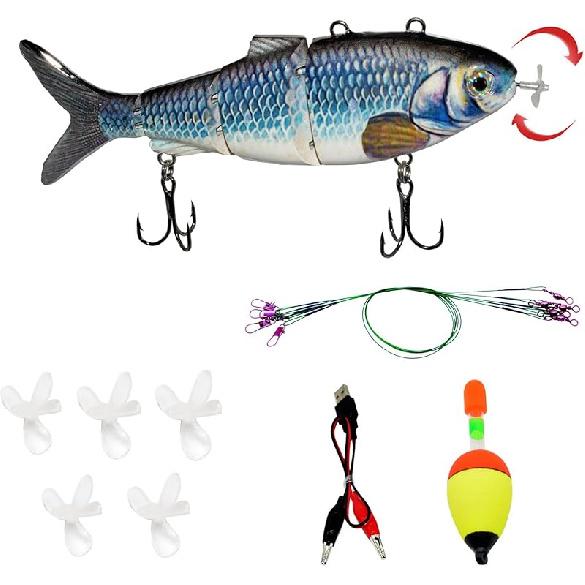 Рыболовная приманка Роботизированная плавающая приманка 3,5  USB-перезаряжаемая светодиодная подсветка Воблер Электрическая приманка Реалистичная рыба Рыболовные снасти 5.3   Swimming bait-A