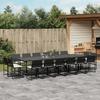 VidaXL 17 Pcs Garden Dining Set Black Cushions Wicker, Outdoor Dining Set, Dining Furniture of 3295067