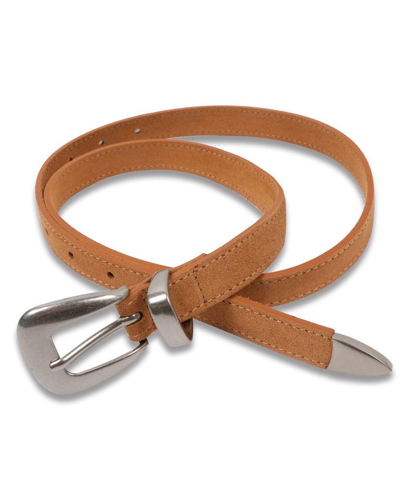 DOFFSEPT Suede Western Belt In Camel
