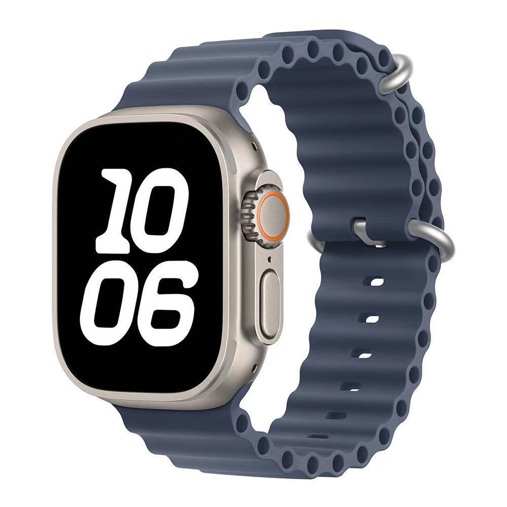 Apple Marine Watch Strap: Two-Color Silicone Band for Apple Watch 8/7/SE/Ultra - Perfect for Sports