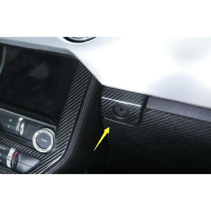 For Ford Mustang 2015- Steel Carbon Fiber Co-Pilot Storage Box Bowl Trim 1PC