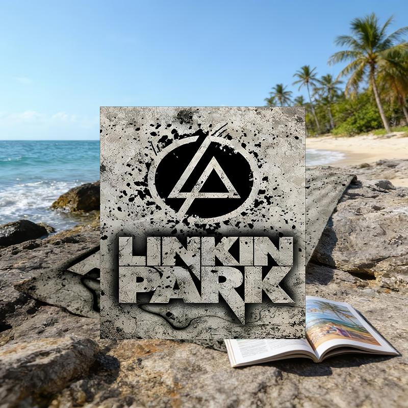 1pc Linkin Park1 Beach Towel, Beach and Seaside Swimming Pool Equipment, Fashion Pattern, Rectangular, Travel Essentials