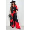 Set Elegante Primavera Estate Moda Stampata Camicia Lunga Pantaloni a Gamba Larga Completo Casual Lento Oversize Set Donna