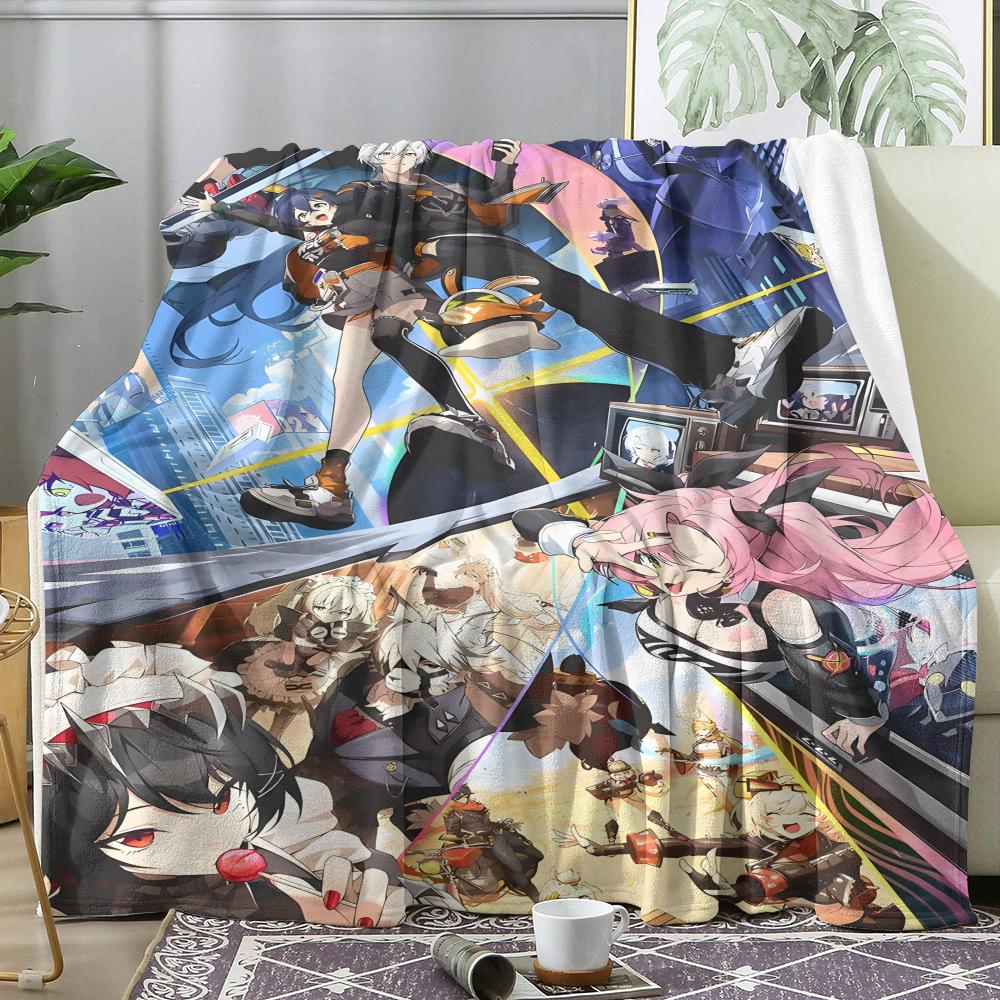 Zenless Zone Zero Game Throw Soft Flannel Throw Summer AC Blanket Lightweight Cool Nap Blanket for Sofa Bed Couch Travel